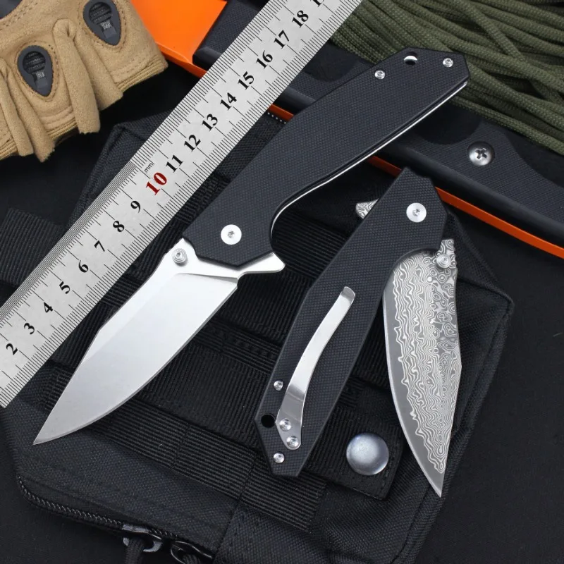 

High Hardness Portable Outdoor Camping Pocket Folding Knife D2Blade G10 Handle Hunting Survival Tactical Knives Utility EDC Tool