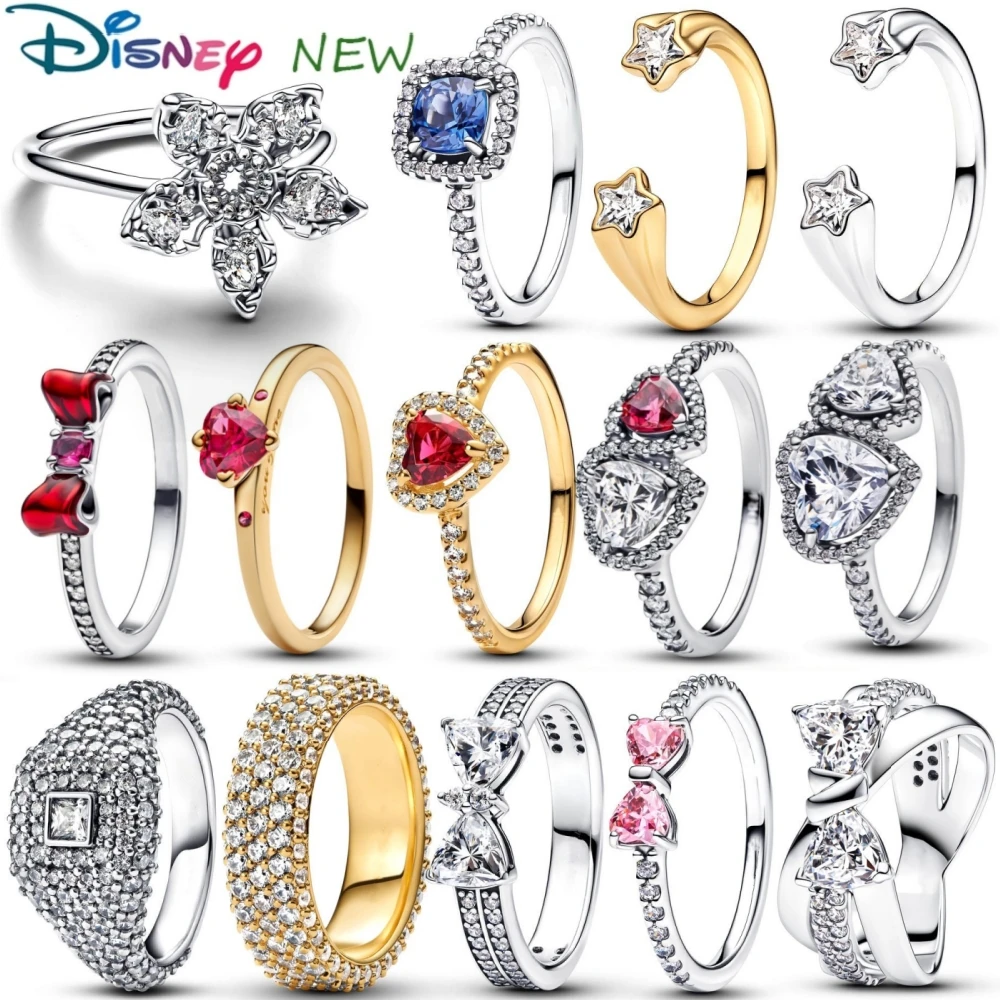 2025 New Disney Stranger Things Ring，Elevated Heart Ring Set，Fit The Original Pandora Ring, Women Jewelry Anniversary Gifts