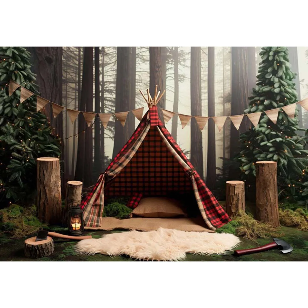 

Allenjoy Camping Tent Forest Adventure Backdrop