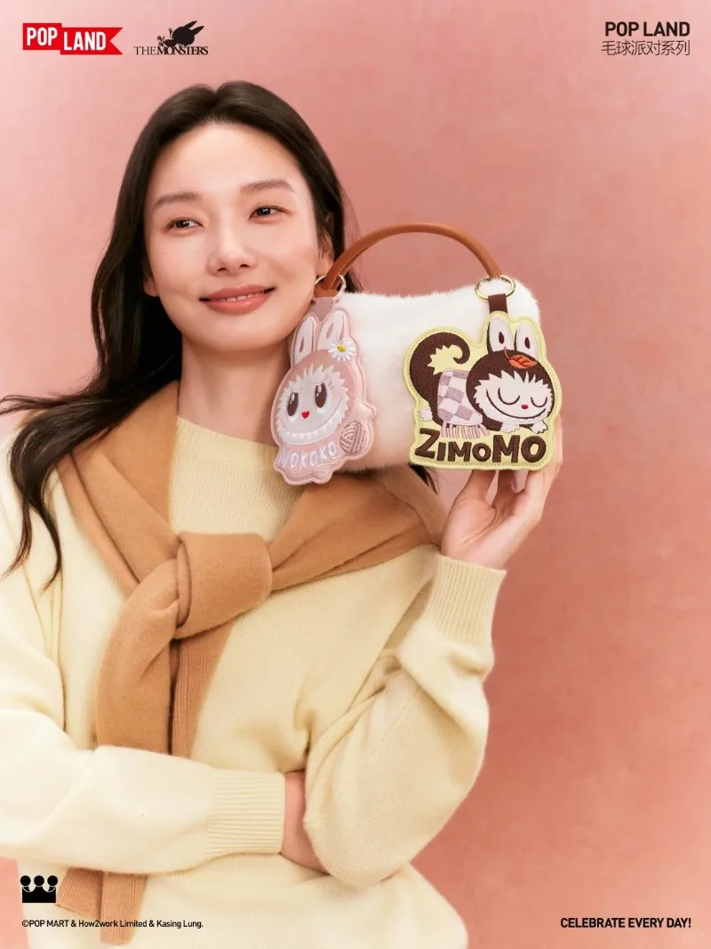 POPMART Original Genuine Pom-Pom Party Series Mokoko Vinyl  Decorative Hanging Card Trendy Blind Box Surprise Xmas Gift