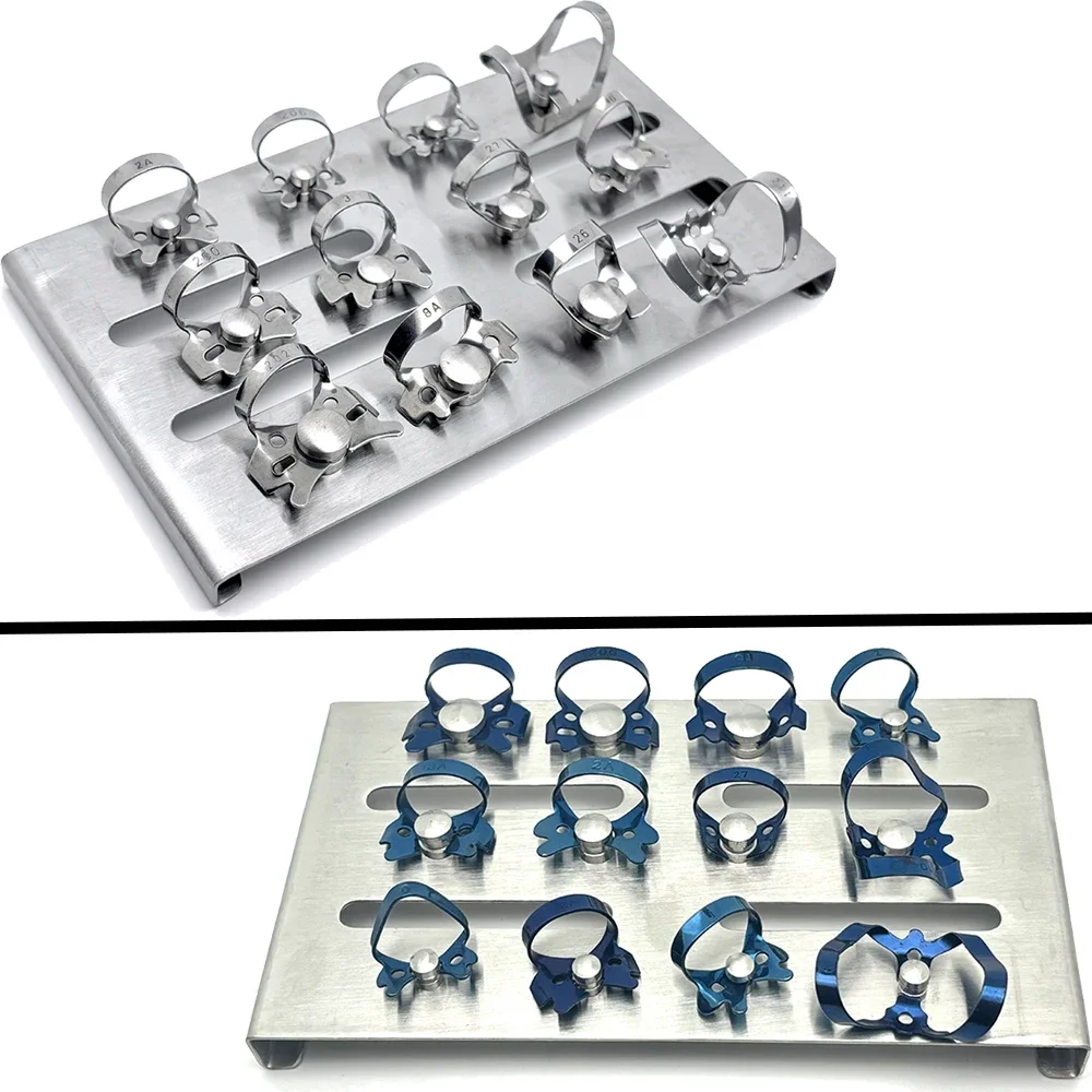 

Dental Stainless Steel Endodontic Rubber Dam Clamps Restorative Clips Dam Clamp Sheets Tray Holder Orthodontic Dentistry Tools