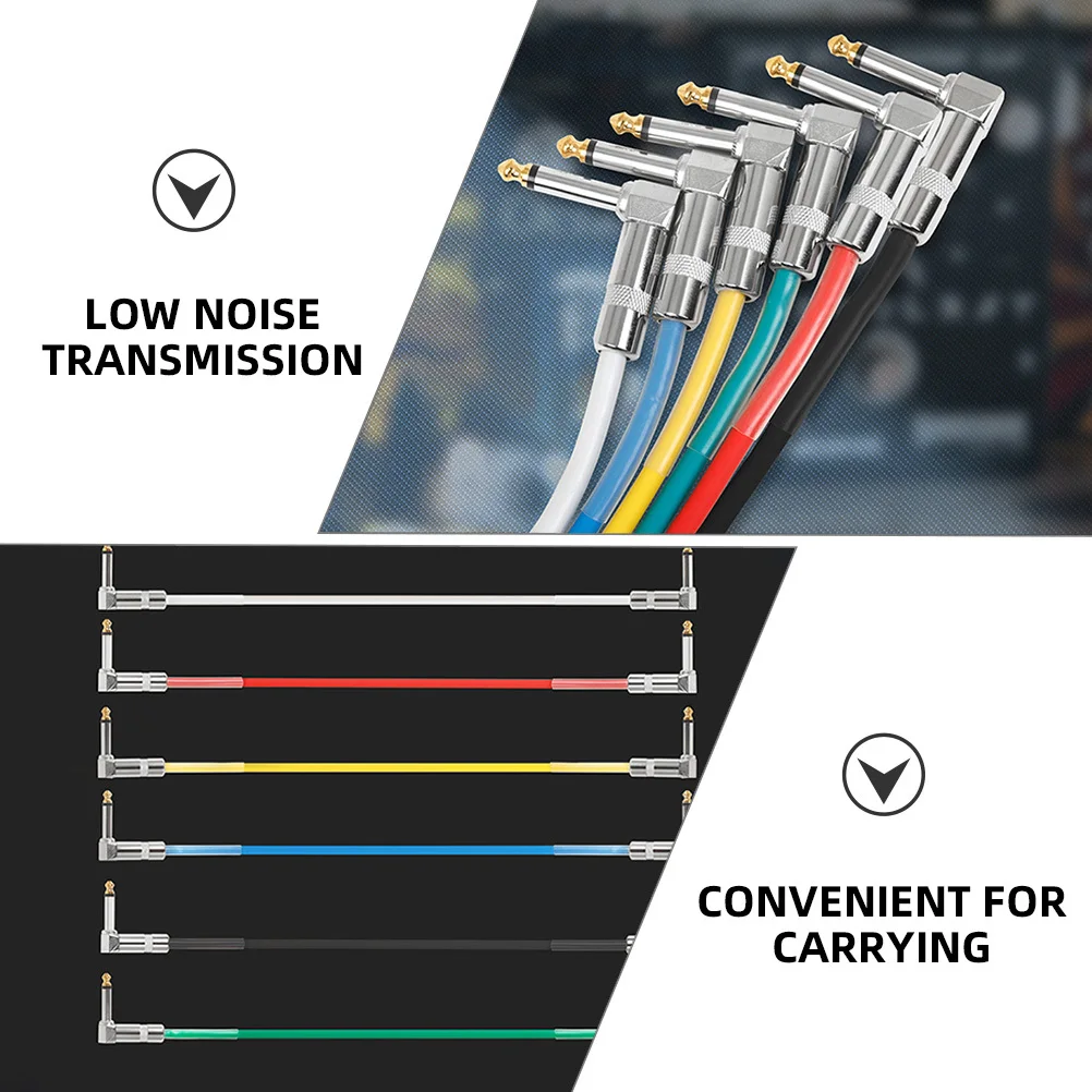 

Electric Guitar Pedal Cable 6.35mm Long Length Versatile Application Minimalist Sleek Design Stable Connection 635mm