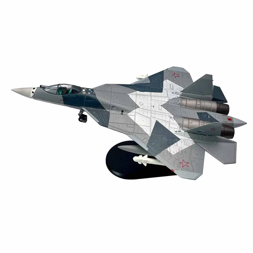 

1/100 Scale Russian Su57 Stealth Fighter Aircraft Replica Metal Diecast Airplane Models For Military Collection Plane With Wheel