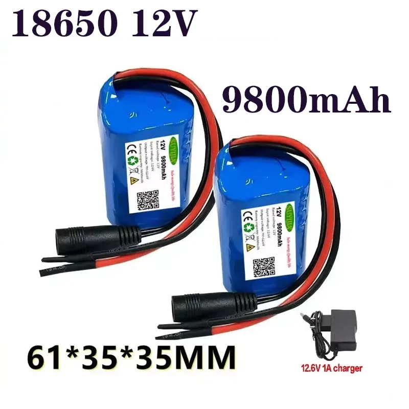 

18650 12V 9800mAh 3S1P Lithium-ion Battery Pack with BMS for Backup Power Supply CCTV Cameras 12.6V Charher