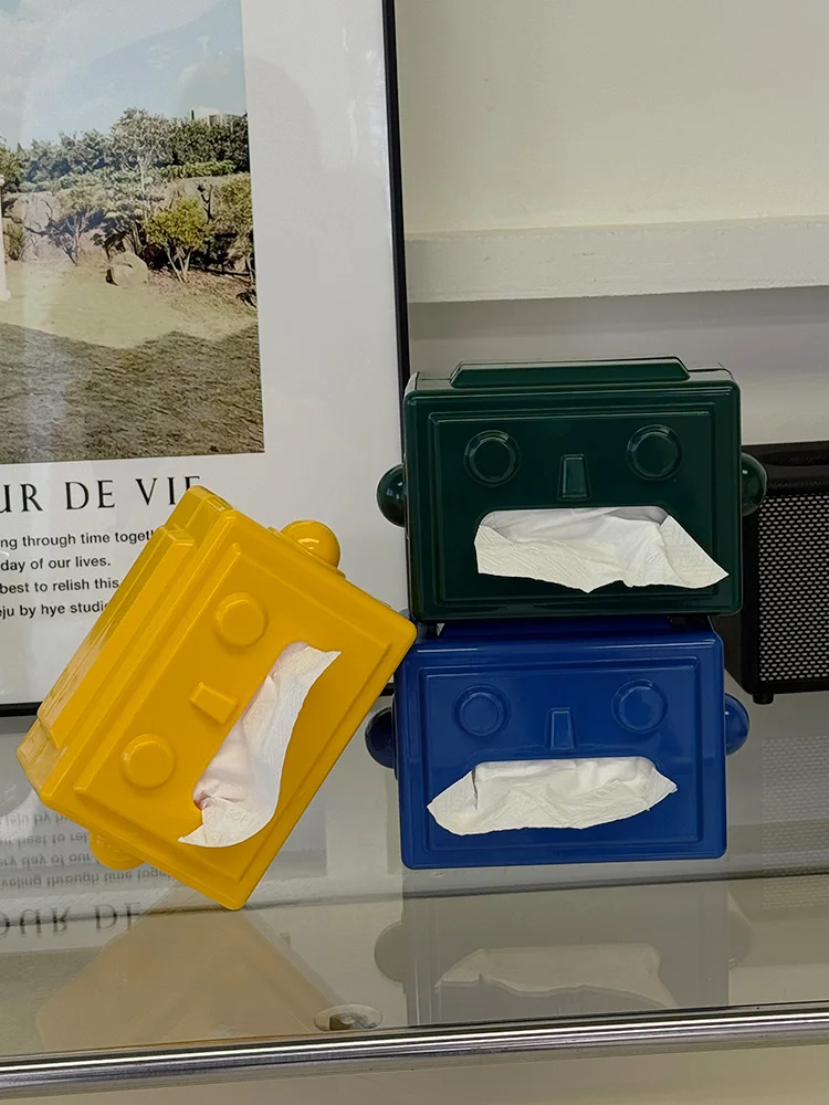 Kreative Roboter-Taschentuchbox Aufbewahrung Serviettenhalter Papierbox Dekoration Desktop-Taschentuchhalter Küchen-Taschentuchbox Geschenk für Freunde – Detail 4