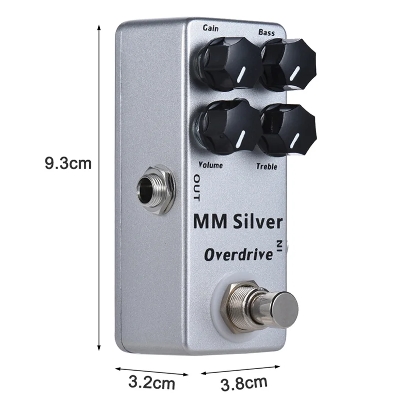 

A06F-Guitar Effects Pedal Overdrive 4 Modes Effector Pedalboard Silver For Effects Processors Tremolo Sound Mixer
