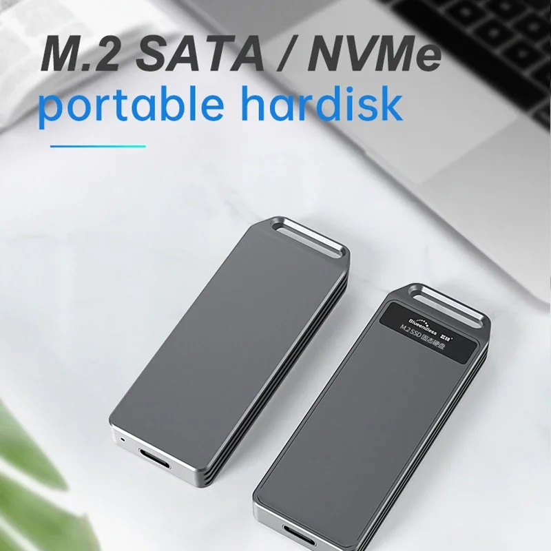 

New M.2 Mobile HDD Enclosure NVMe/SATA To USB 3.1 Mini Solid State Hard Disk Box External 2242 Transmission Speed 10Gbps