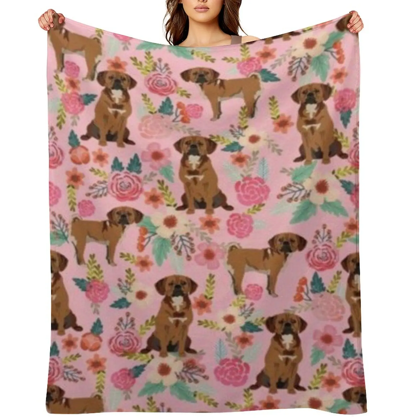 

PUGGLE Throw Blanket Bed covers Luxury Picnic Personalized Gift Blankets