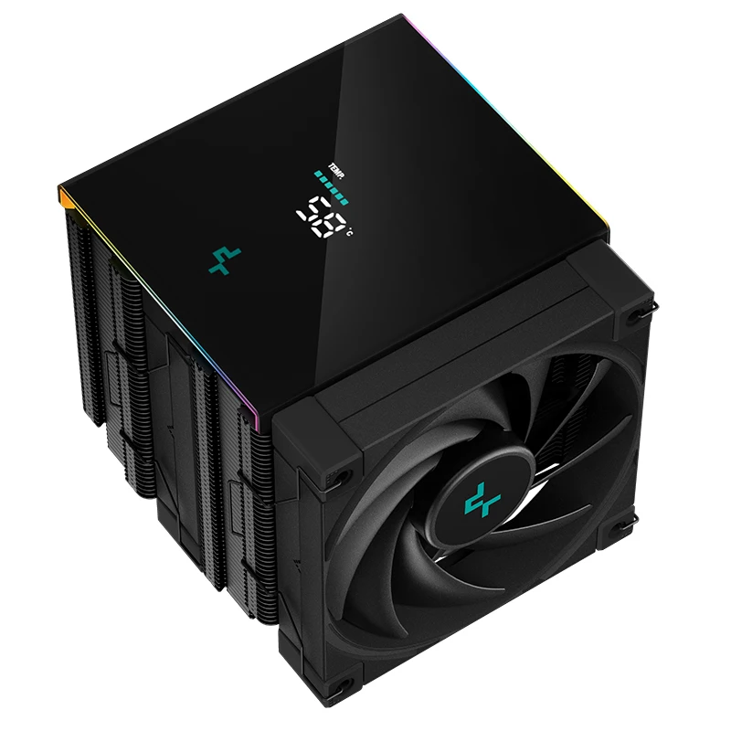 DeepCool AK620 tampilan Digital pendingin CPU hitam 1700 Pin lapis nikel 6 pipa panas kipas FDB senyap ARGB