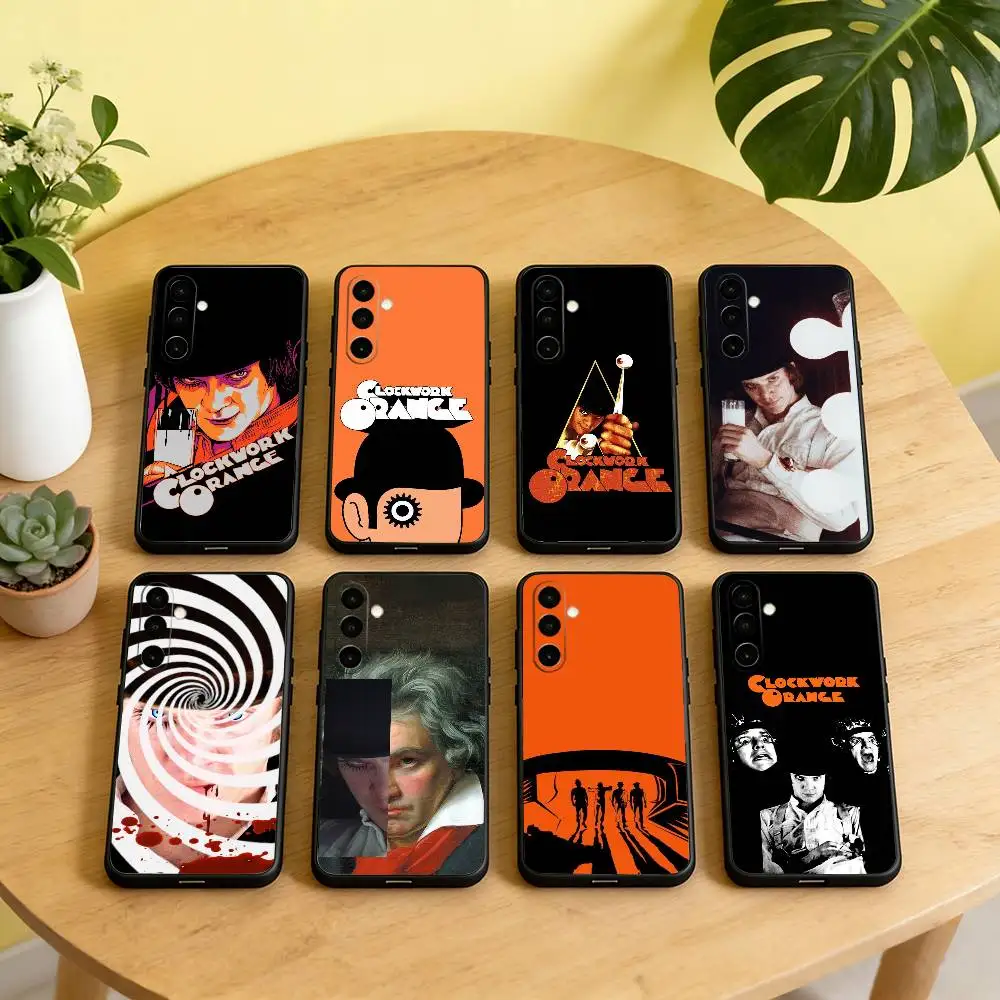 A C-Clock Orange Movie Phone Case For Samsung Galaxy A73,A72,A71,A70,A53,A52,A51,Others Soft Black Cover