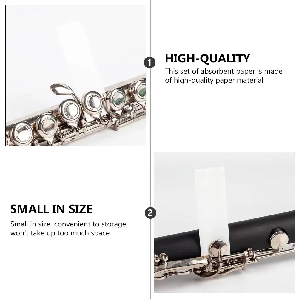 

100pcs Musical Instrument Cleaning Paper High Quality Disposable Maintenance Tools for Wind Instruments Flute Trumpet Saxophone