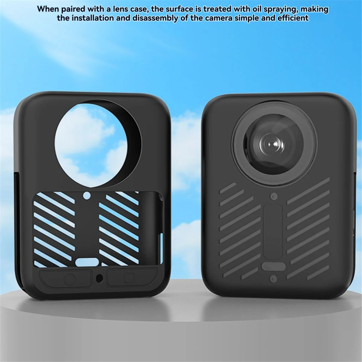 2025 + Silicone Case for 360 Waterproof Anti Fall Stain- Sports Camera Accessories Lens Case for Cover