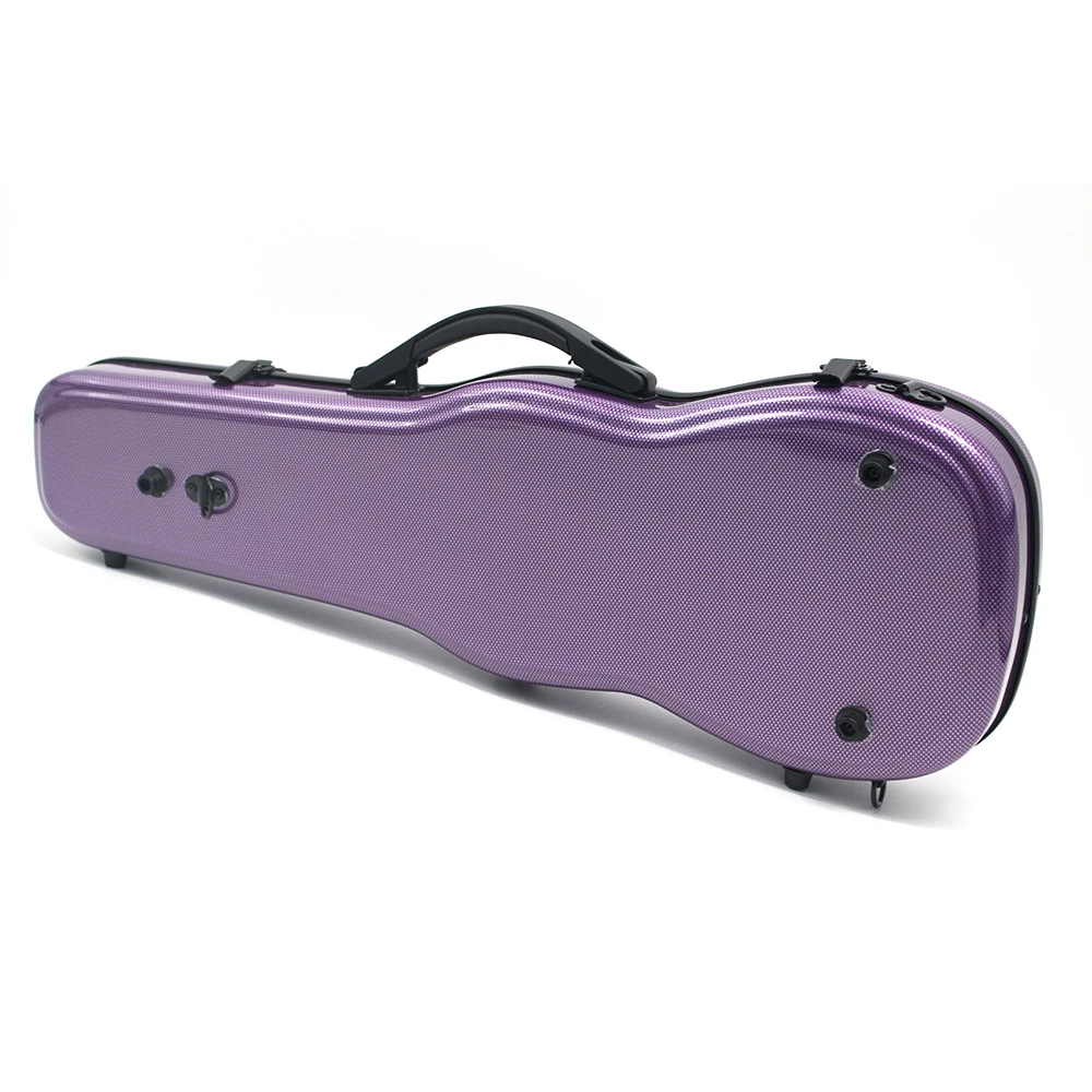 Portable with Straps PC Material with Hygrometer Purple Violin Case 4/4 Water Proof Light Hard Case for Violin