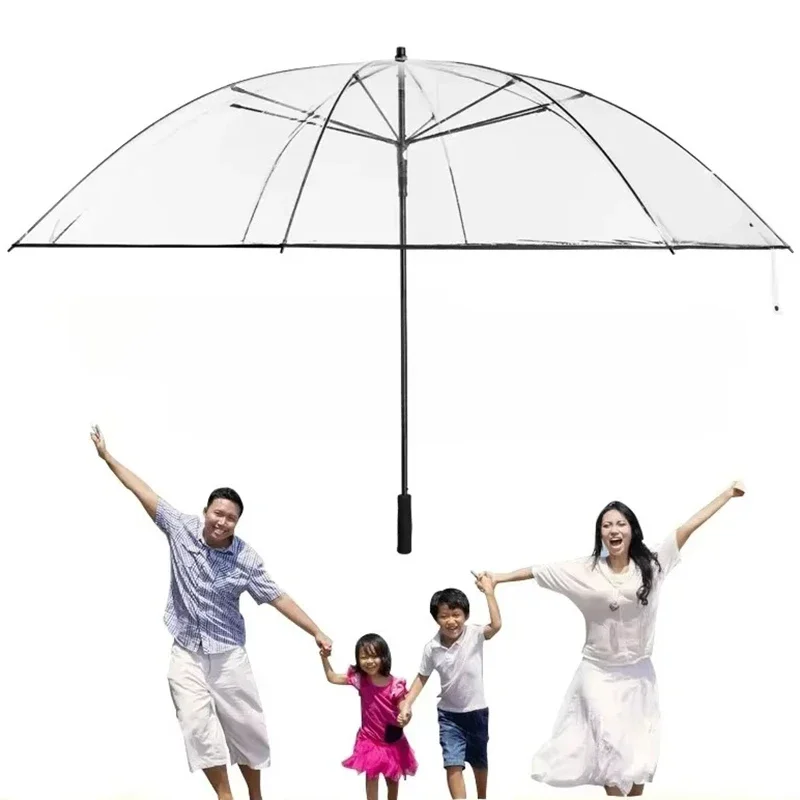 Extra Large Transparent Umbrellas Professional Storm Reinforced Rain Umbrella Beach Umbrella Protection Parasol Lightweight