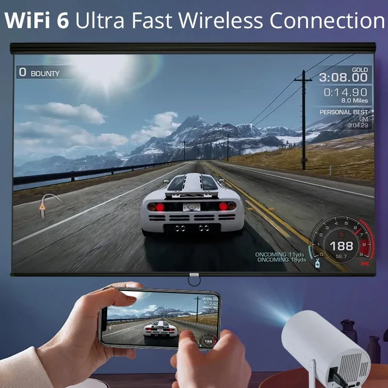 Hotack Factory Newest HY300 Smart Android 11 Home Theater Projecteur Portable Auto HD Proyector Mini 4k Video Projector