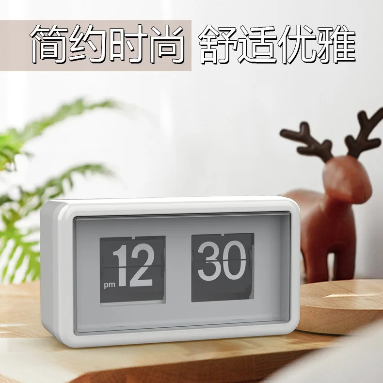 Time Display Digital Desk Table Clock Retro Auto Flip Clock Wholesale Modern Calendar Clocks Automatic Page Turning Battery