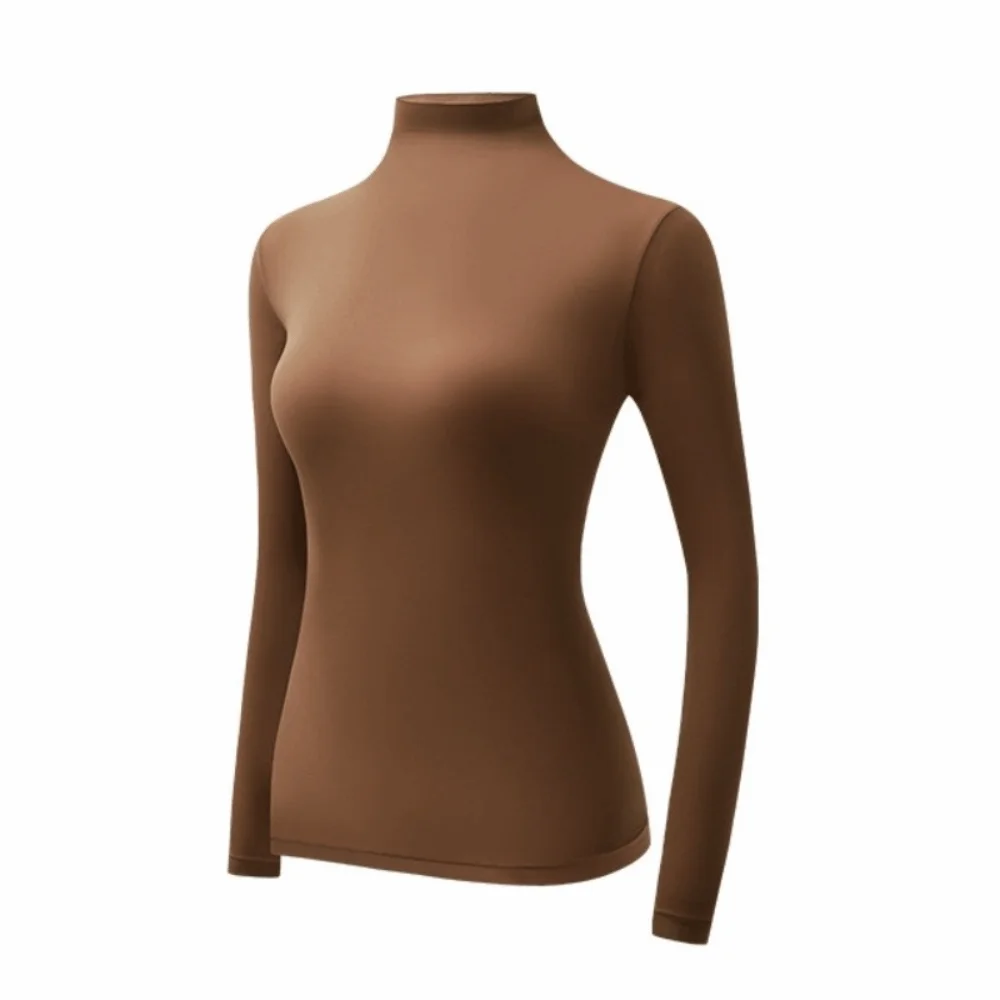 Tops and Pants Women Thermal Clothes High Neck Ultra-thin Invisible Thermal Underwear Feel Heating Large Size Warmth Long Pants