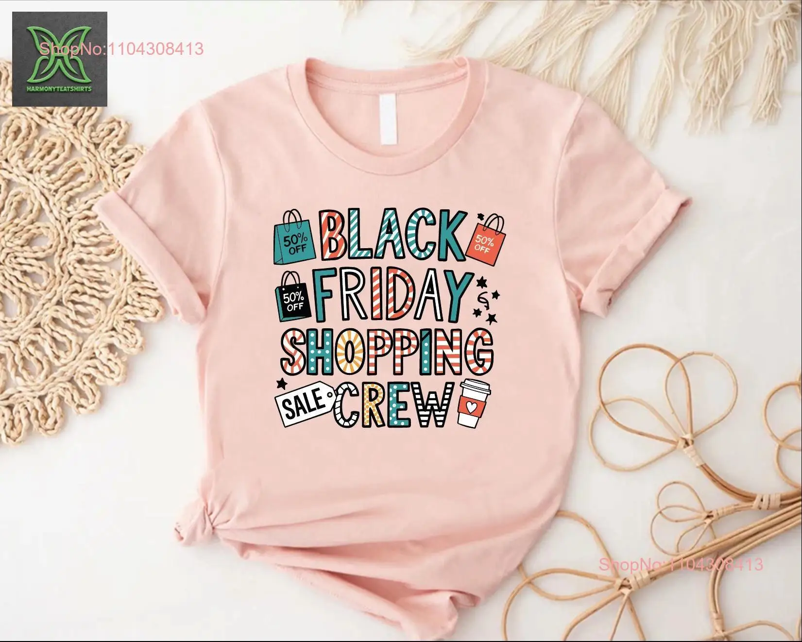 Camiseta Black Friday Shopping Crew Christmas Holiday Squad Y'all Sale Mangas largas o cortas para niñas