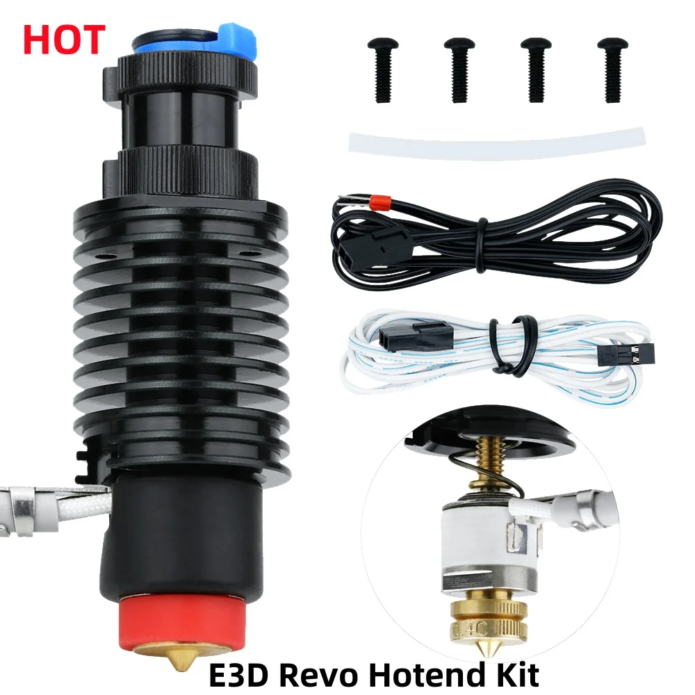 

creativity E3-D Revo Hotend Kit All-in-one Bimetal Throat Nozzle Ceramic Heating Core 104NT Thermistor for Voron Prusa Ender3