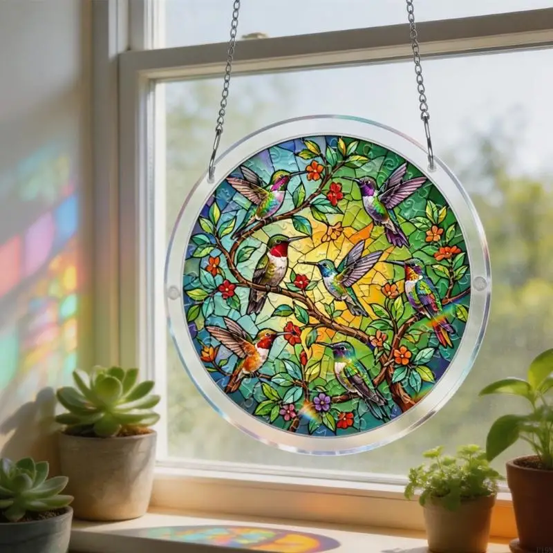 F19B Creative Sun Catcher Window Hanging Decoration Artistic Acrylic Puzzle Decoration