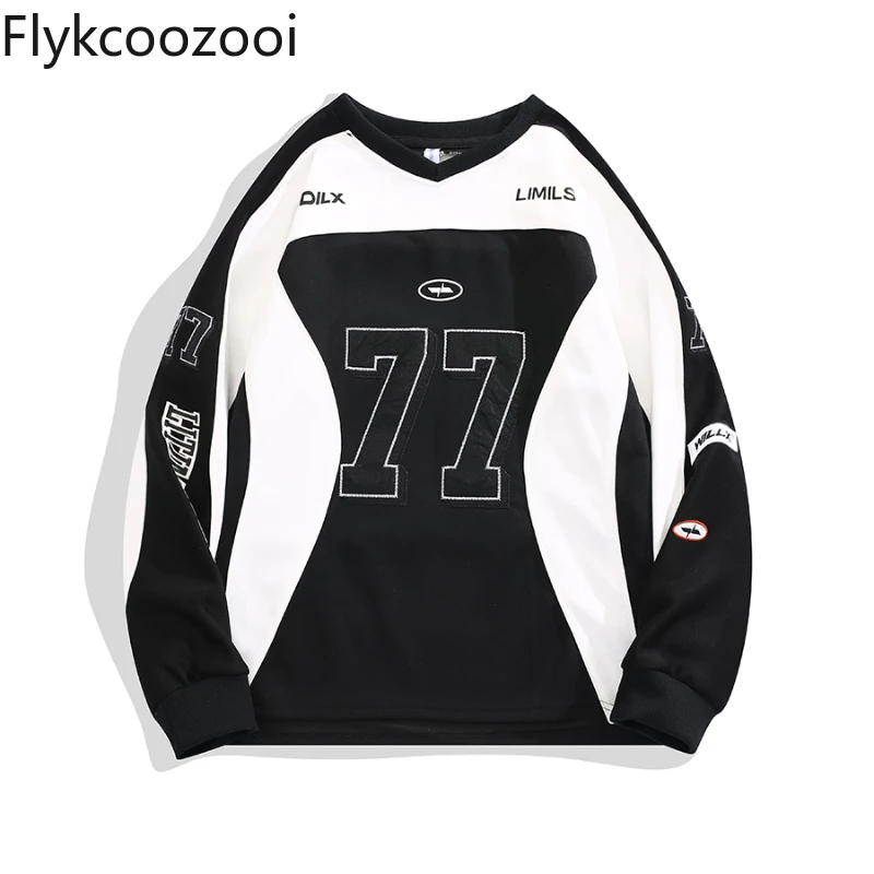 American Retro College Style Basketball Sweatshirt for Men and Women Casual Trendy Brand Couple Style Long-sleeved Top