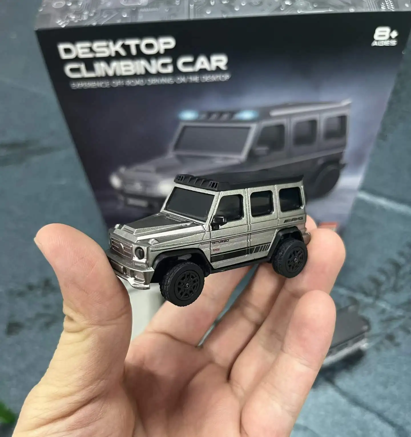 1:64 RC Climbing Car  Mini Off Road Vehicle 2.4G Remote Control Desktop Crawler Car LED Light Toy Gift