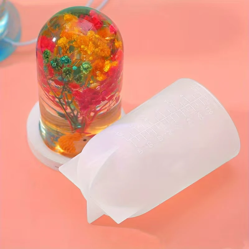 2pc Large Spherical Cylinder Silicone Resin Mold With Base For Flower Preservation,Suitable For Night Lights,Desktop Decorations