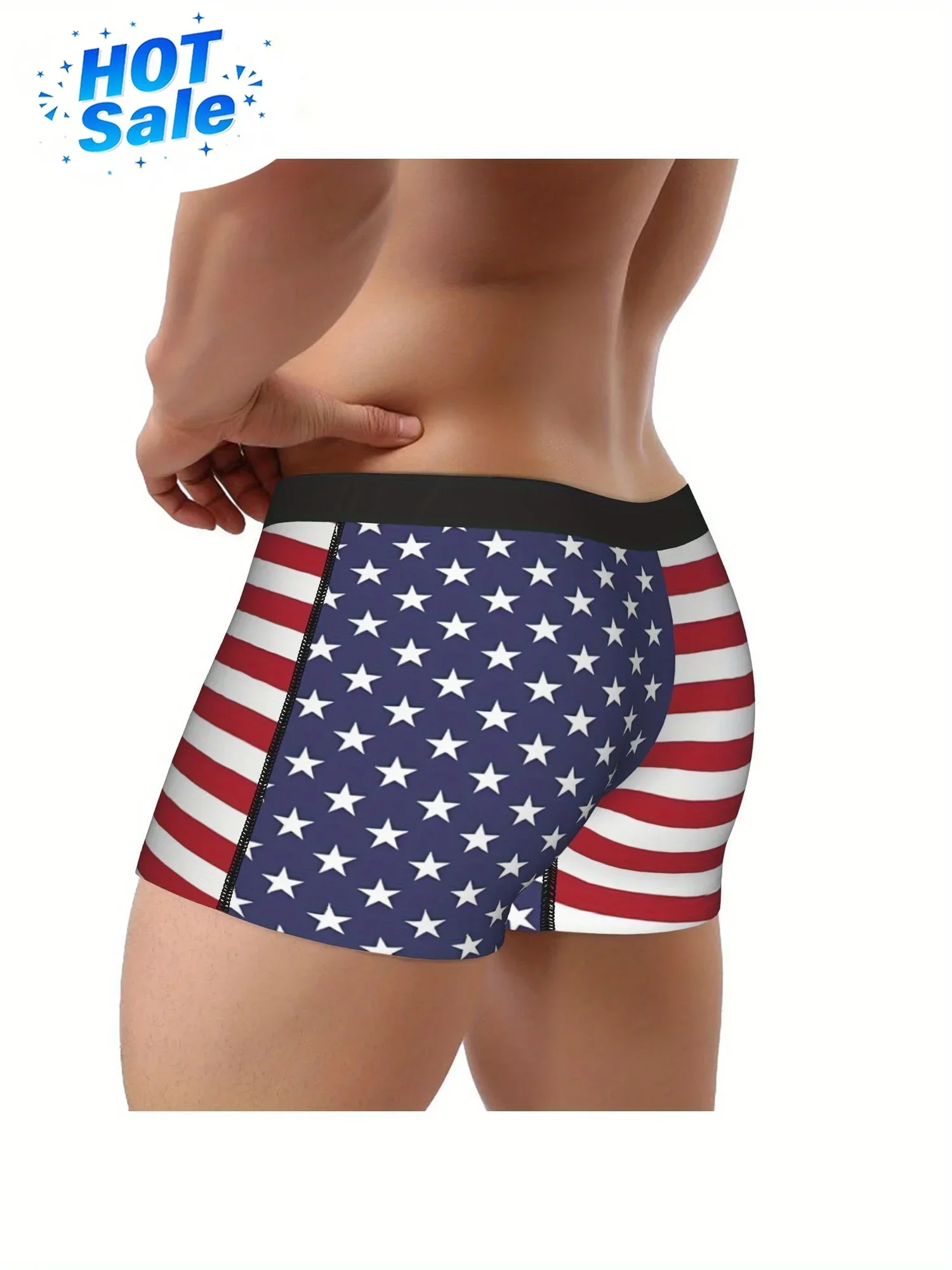 1pc USA FLAG of America Stars And Stripes Underpants Breathable Panties Men'S Underwear Printed Shorts Boxer Briefs