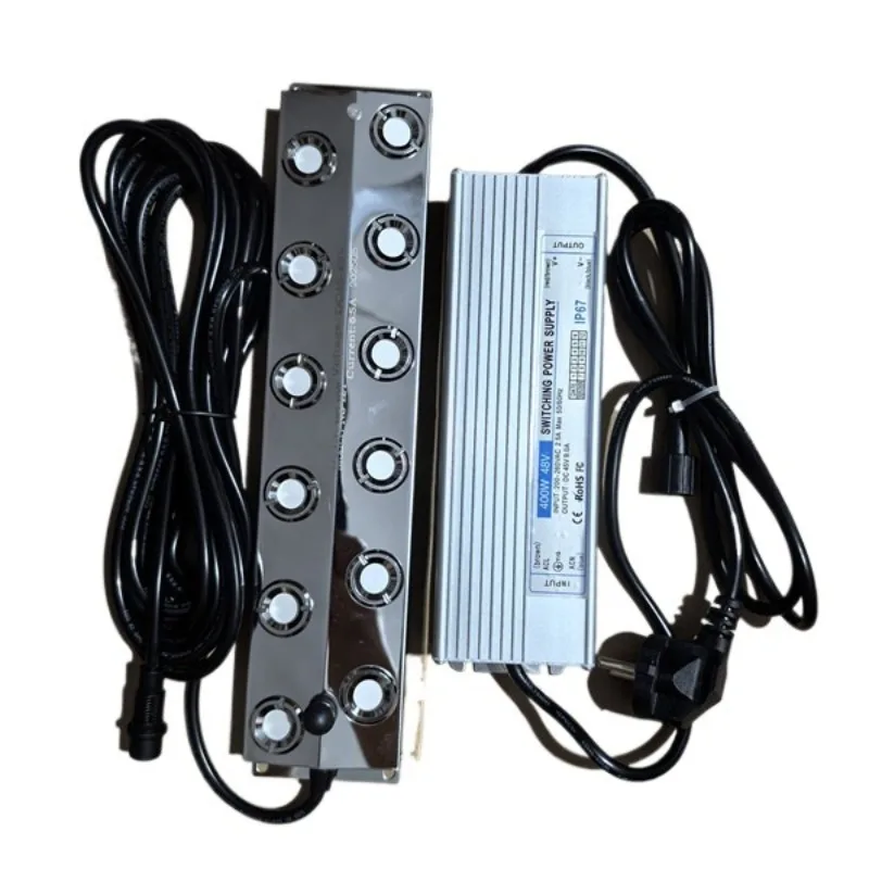 DC48V الهواء المرطب 12 رئيس ضباب صانع آلة الضباب كمية كبيرة من الضباب مع إمدادات الطاقة للماء 400 واط