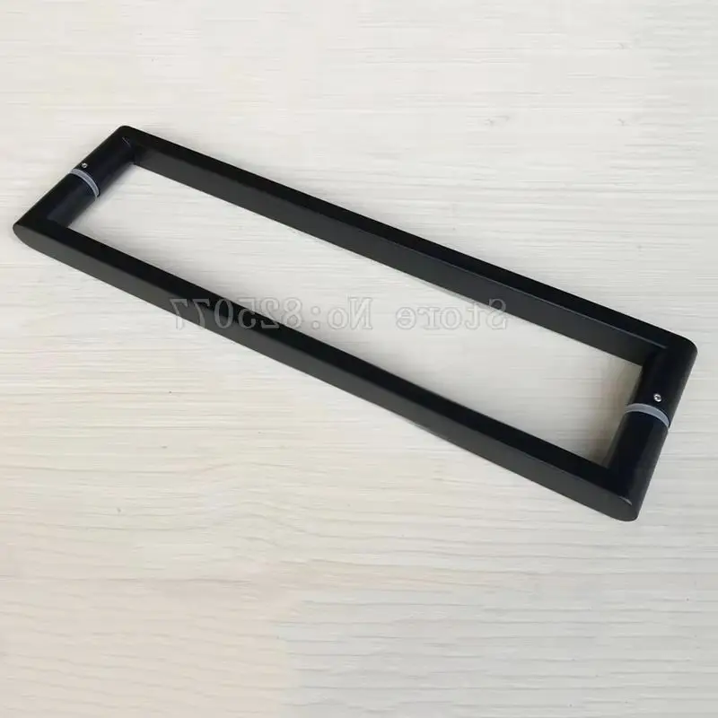 1Pair Gold/Black Stainless Steel Bathroom Glass Door Pulls Square Pipe Handle Shower Room Glass Door Handle Pitch 400mm JF1605
