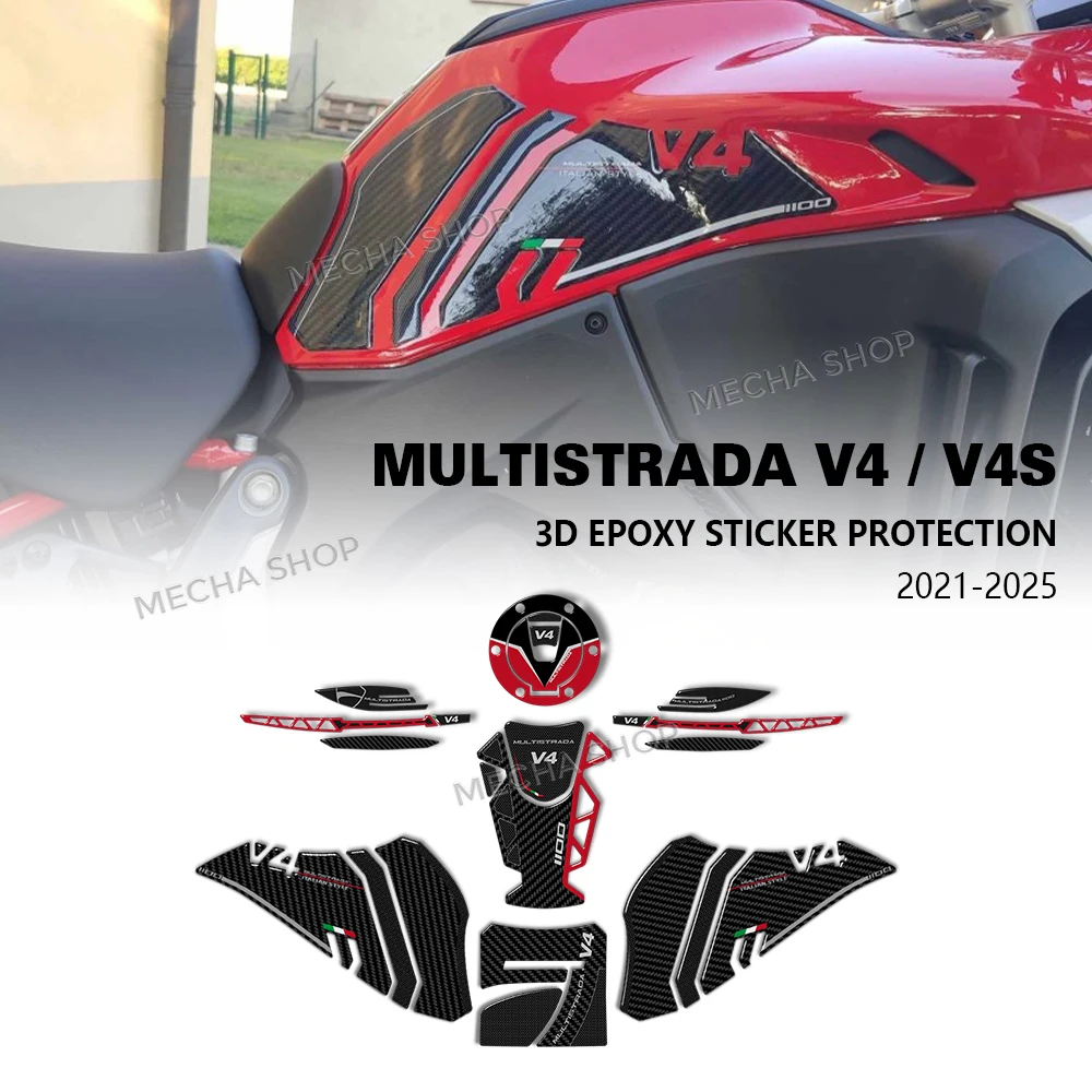 

3D Epoxy Sticker Protective Tank Pad Kit For Multistrada V4 1100 2021-2025