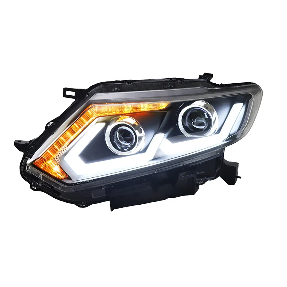 Car Front Lamps for Nissan X-Trail 2014-2016 Auto Headlights Assembly Upgrade LED Double U Projector 2 Lens Tool Accessories