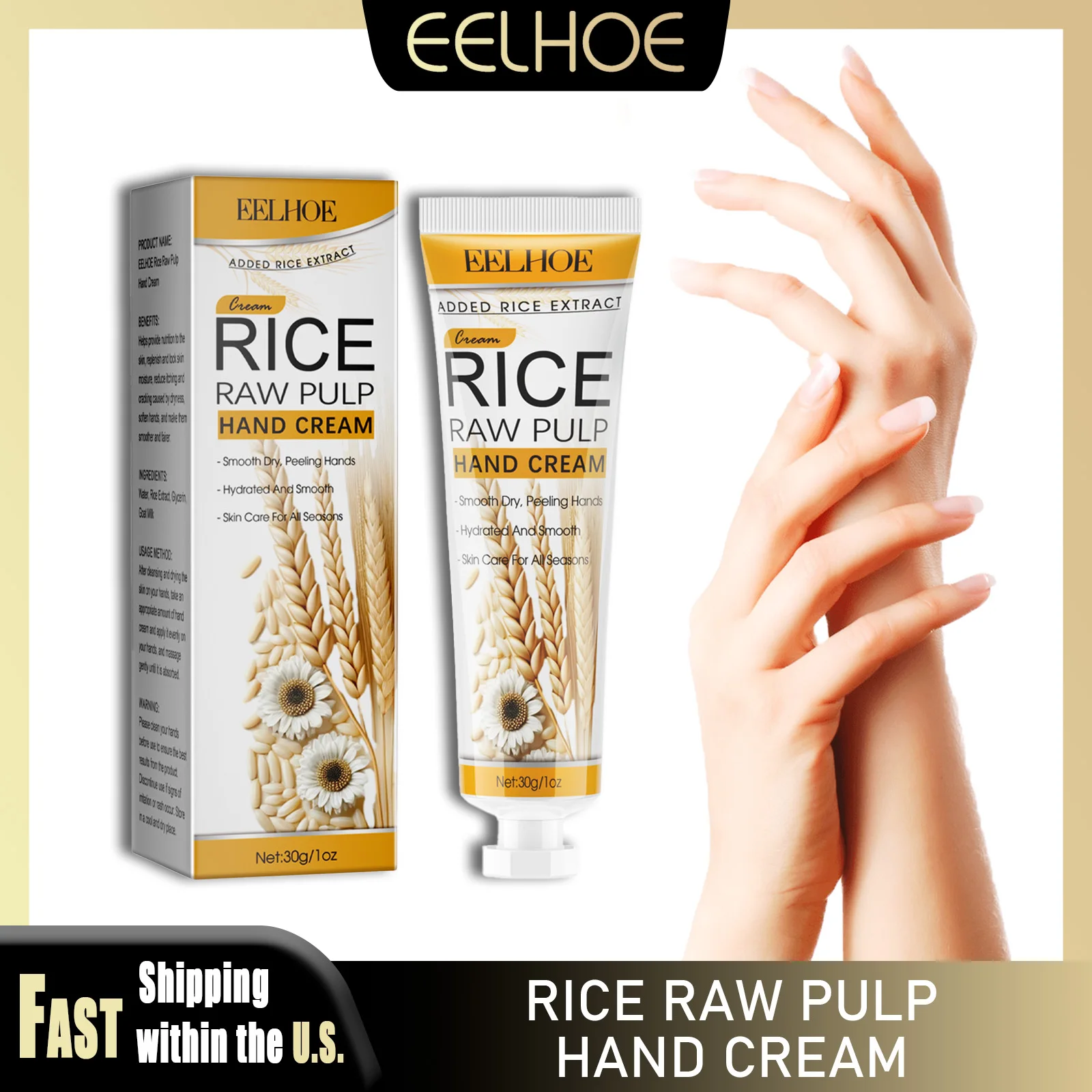 

EELHOE 30 г рисовый крем для рук, увлажняющий, питательный, улучшающий эластичность кожи, анти-чап, красота, увлажняющий, ежедневный уход за кожей рук