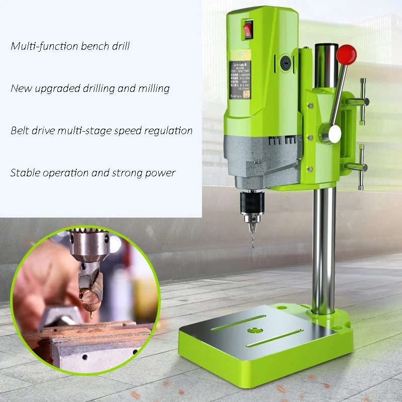 710W Bench Drill Aluminum Alloy Workbench Stand Drilling Machine With Chuck For DIY Wood Metal Electric Tools