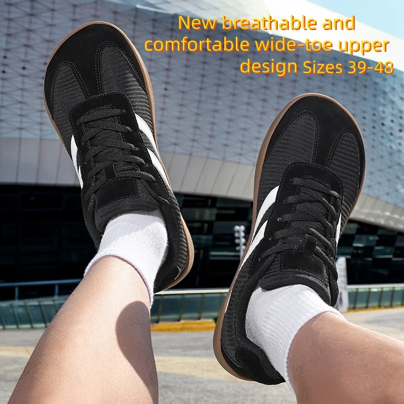 

Весна-лето 2026: Новые мужские немецкие тренировочные кроссовки больших размеров для широкой стопы, нескользящие, для бега, для босоногой ходьбы, повседневные спортивные туфли