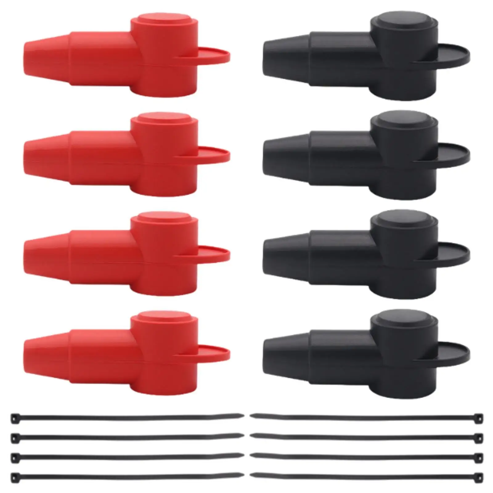Silicone Stud Terminal Covers with 8 Cable Ties Power Junction Block Alternator Battery Post Protector for Auto Truck Boat