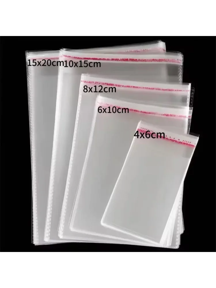 Sac auto-adhésif transparent, refermable, étanche, pour cadeaux, aliments, bonbons, emballage, sacs en plastique OPP, pochette de rangement pour cadeaux de fête