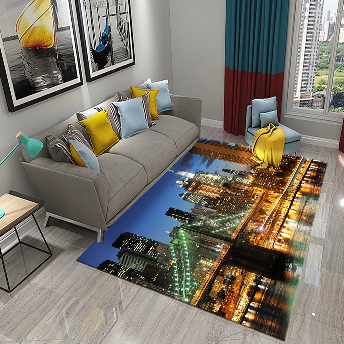 New York Street View Carpet for Bedroom Living Room Kitchen Decor Floor Mat Home Decor Bathroom Entrance Non-Slip Floor Pad Rug