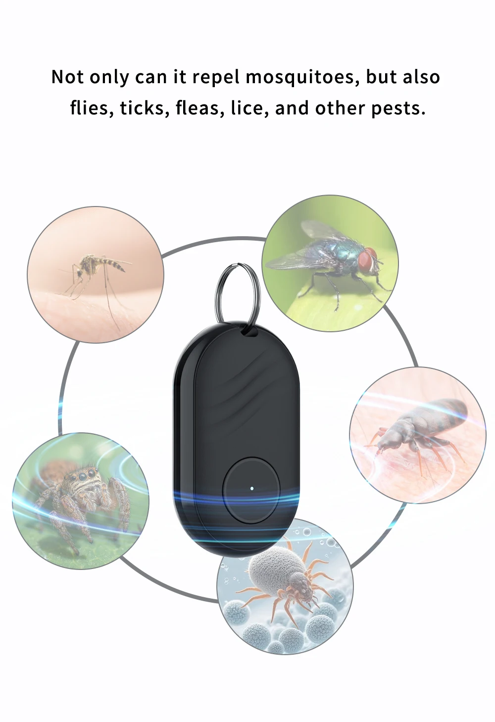 M63 Mosquito Repellent Pendant Mosquito Proof Keychain Children Adults Outdoor Portable Ultrasonic Insect Repellent Rechargeable
