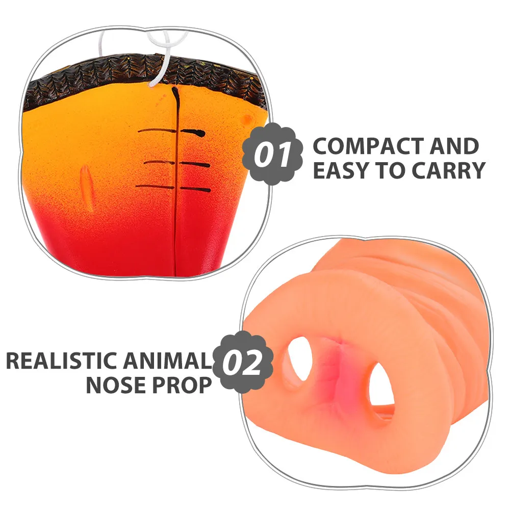 4Pcs Animal Costume Nose Set Pig Nose and Bird Beak Realistic Design Soft Comfortable Reusable for Themed Parties Cosplay