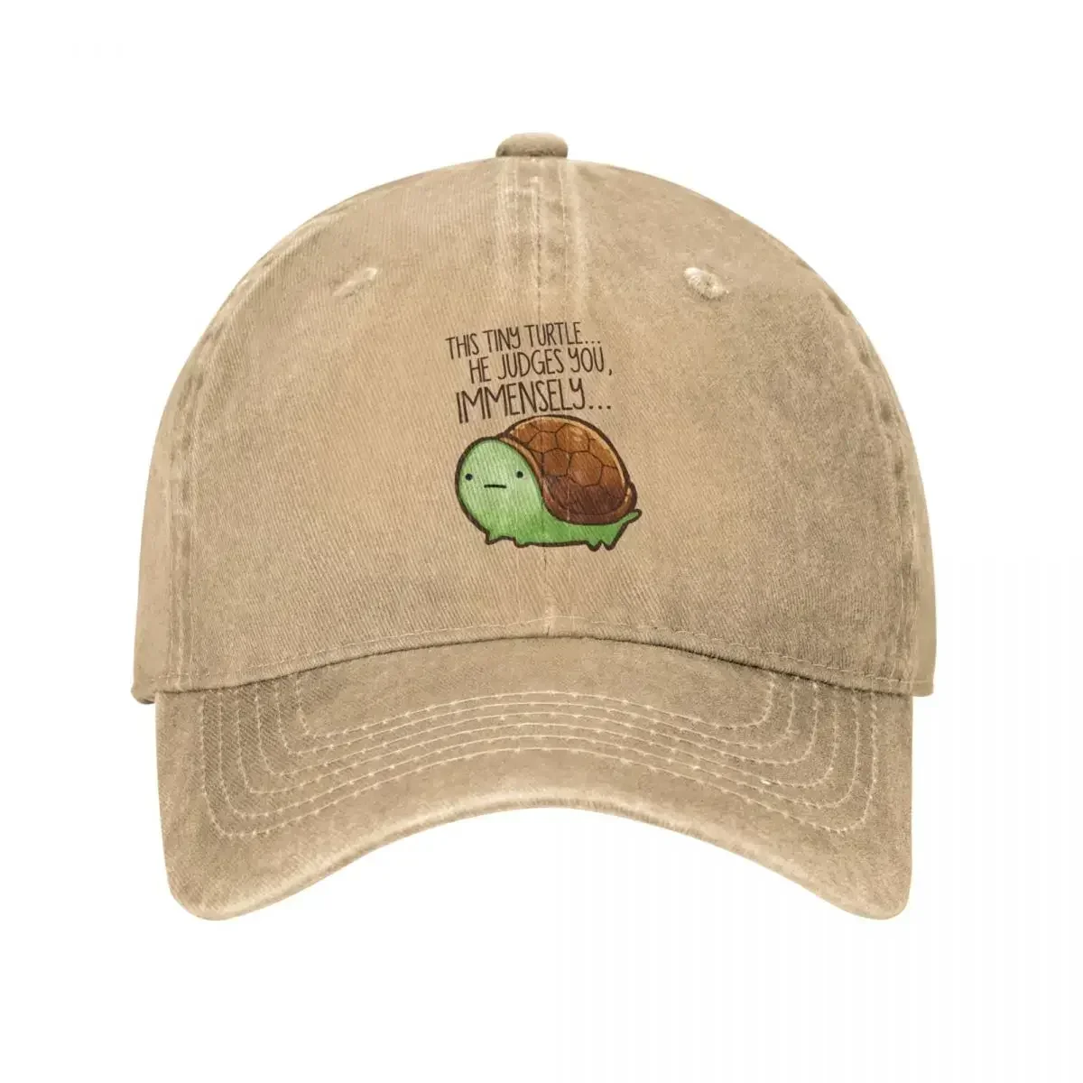 New This Turtle Washed Baseball Cap He Judges You Fashion Hip Hop Hats Spring Men Women Outdoor Custom Baseball Caps