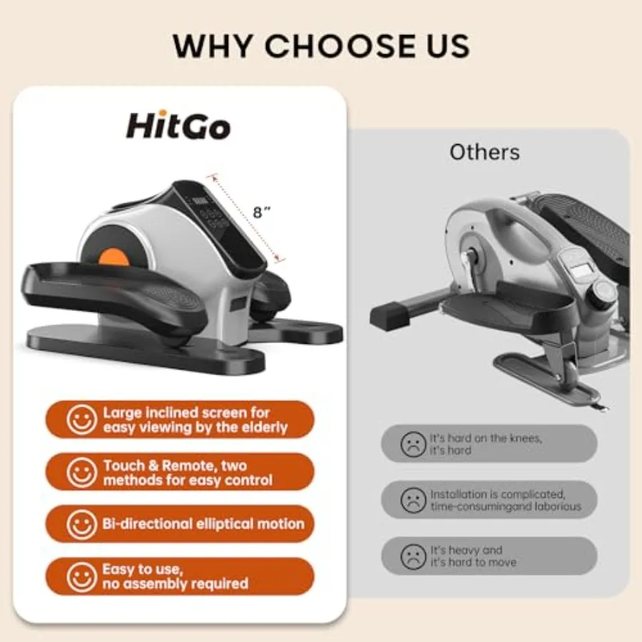 تحت المكتب بيضاوي الشكل لكبار السن 2 في 1 جهاز تمرين الساق الكهربائي مع جهاز تحكم عن بعد 10 مستويات مقاومة و10 إعدادات للسرعة 3