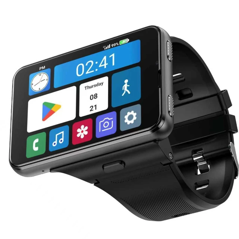 Large screen plug-in card Android 11 smart watch full Netcom 4g Internet black technology Android bracelet
