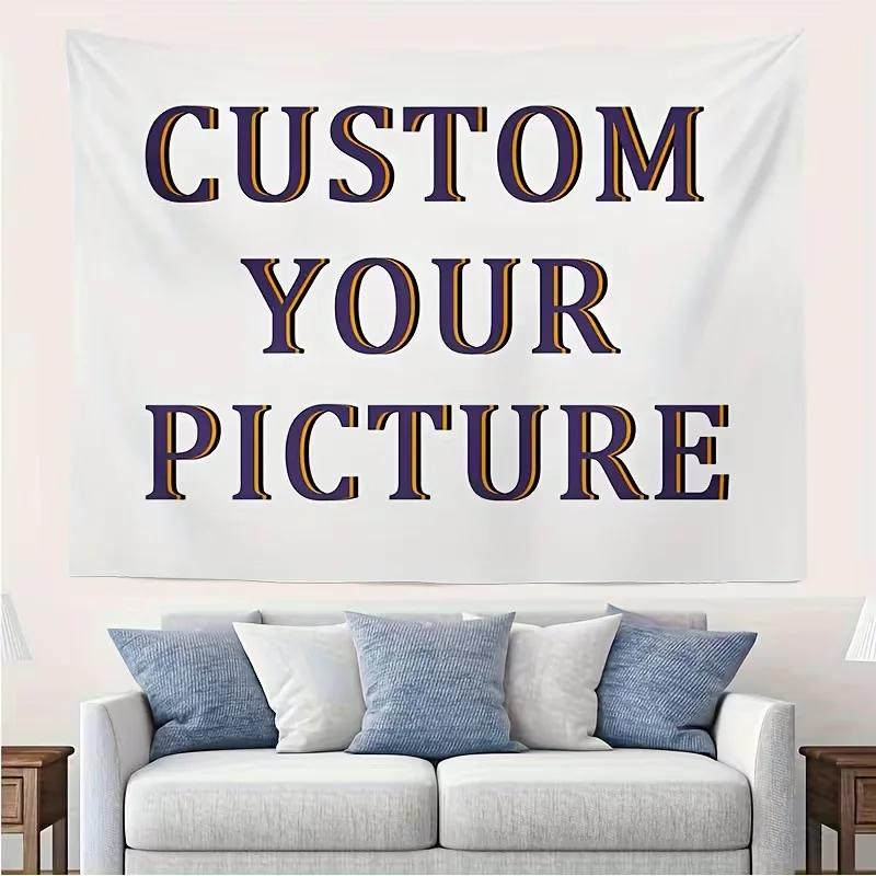 1pc Customizable Personalized Tapestry With Photos And Text, For Birthday, Wedding, Halloween, Christmas, Party