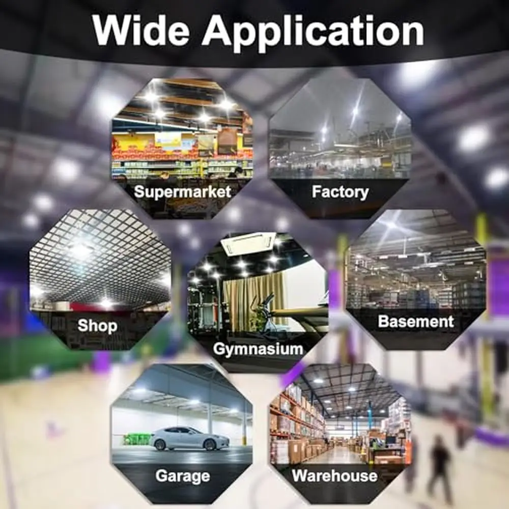 High Bay LED Light 200W 22000LM UFO 6500K Shop Warehouse Workshop Light Fixture