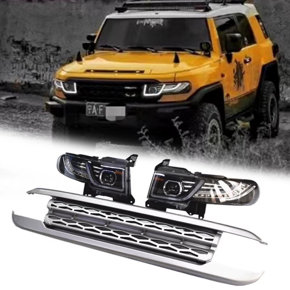 

Светодиодные фары для TOYOTA FJ Cruiser 07-15, новый стиль, полностью светодиодные DRL, комплект фар, сигнальные лампы, автомобильные аксессуары, модифицированные фары