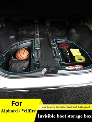 For Toyota Alphard 30 series Crown Vellfire tailgate Invisible box Car Trunk Storage Organizer Boot Modification