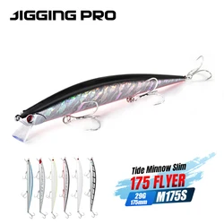 JIGGING PRO 175mm 29g Sinking Slim Minnow Fishing Lure Long Casting Saltwater Fishing Bait With Tungsten Ball