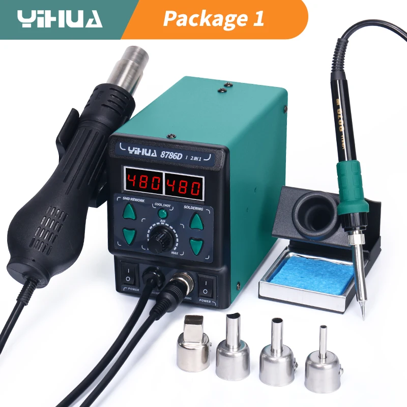 YIHUA 8786D Soldeerbout Hot Air Soldeerstation DIY Digitale Rework Station Telefoon Reparatie BGA SMD Soldeer Tool Lassen Station
