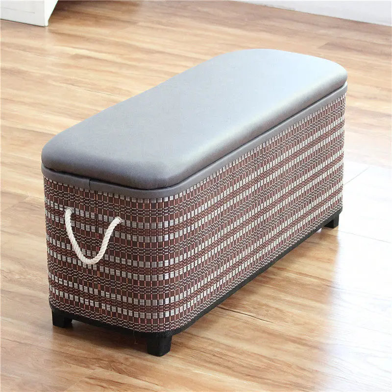 

Multifunctional Storage Bench Shoe Rack Stool with Tech Fabric for Home Entrance Bedroom